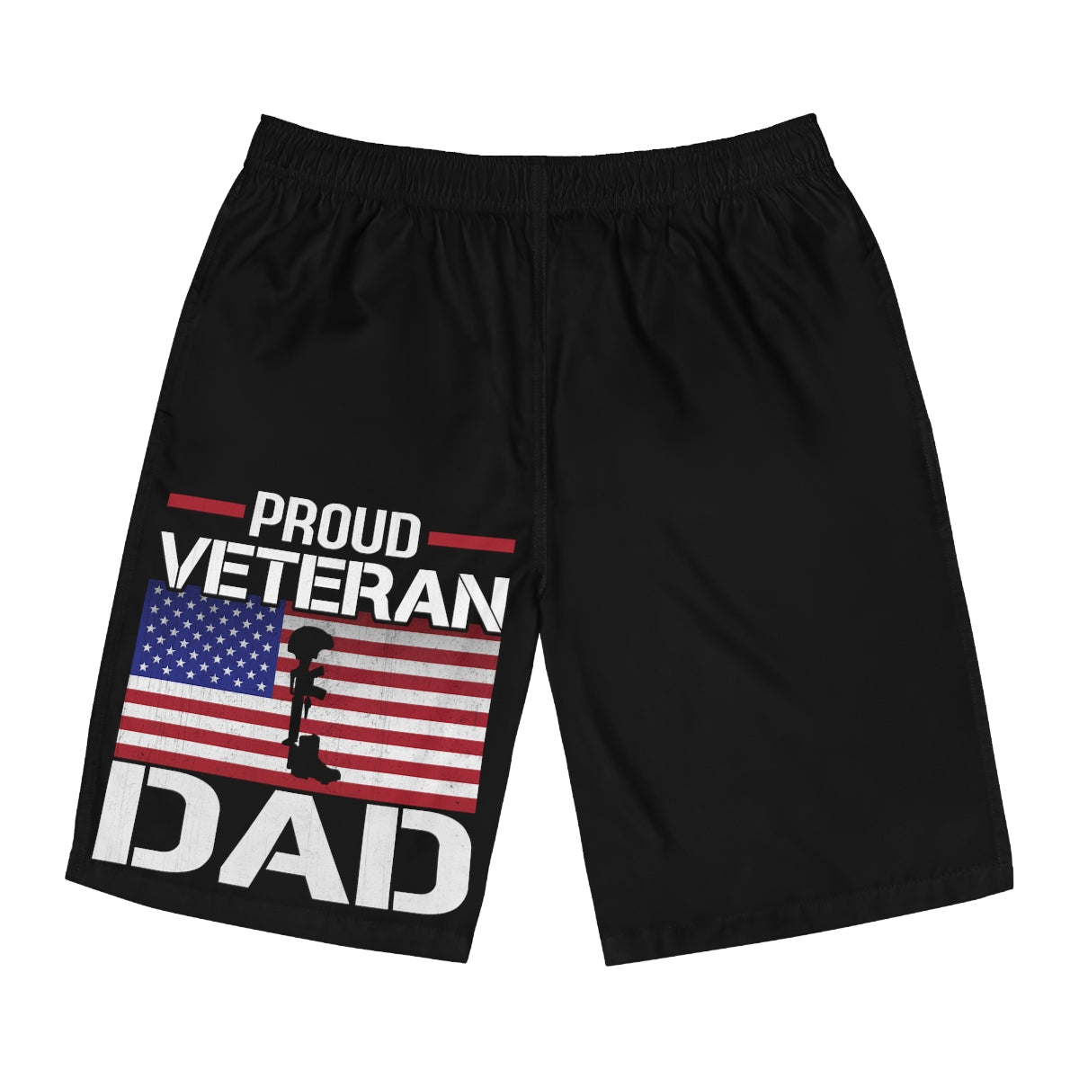 Proud Veteran Dad Men's Board Shorts (AOP)-Phoenix Styles