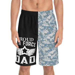 Proud Airforce Dad Camo Board Shorts (AOP)-Phoenix Styles