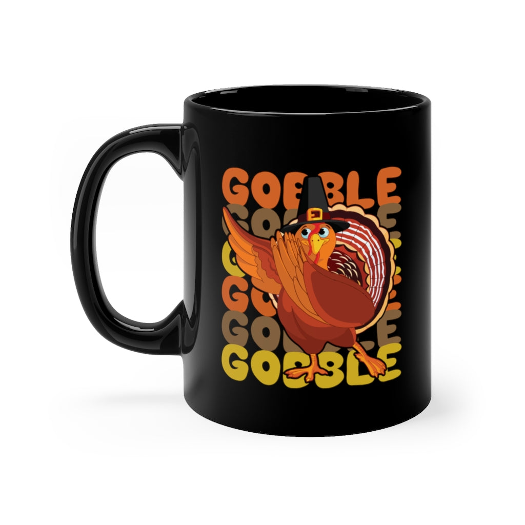 Gobble Gobble Gobble Black Mug 11oz-Phoenix Styles