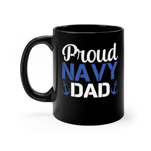 Proud Navy Dad Black Mug 11oz-Phoenix Styles