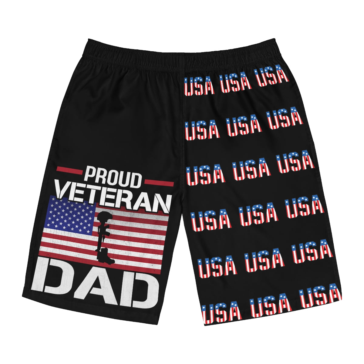 Proud Veteran Dad USA Men's Board Shorts-Phoenix Styles