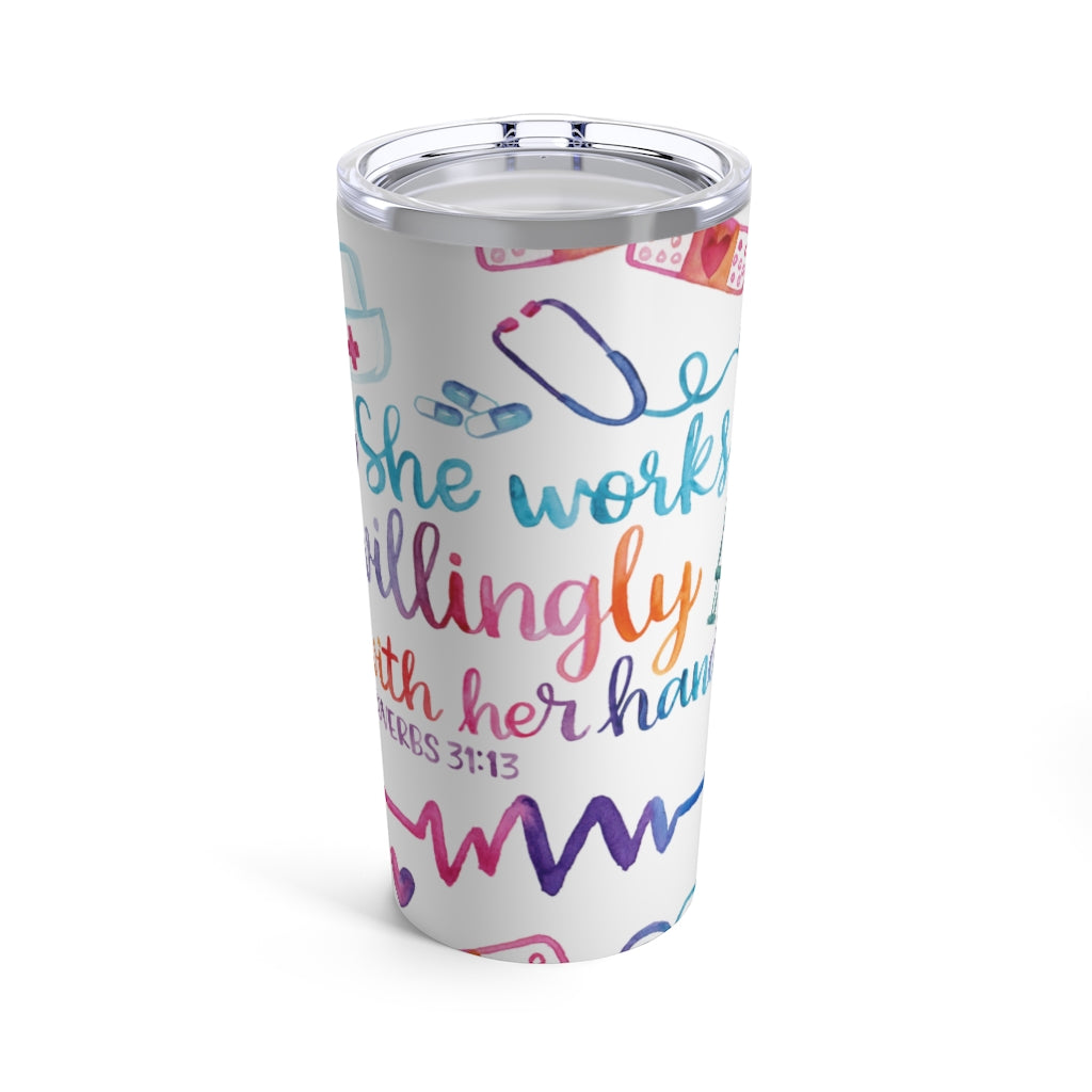 She Works Willingly With Her Hands Tumbler 20oz-Phoenix Styles