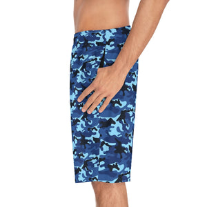 Proud Navy Husband Blue Camo Board Shorts-Phoenix Styles