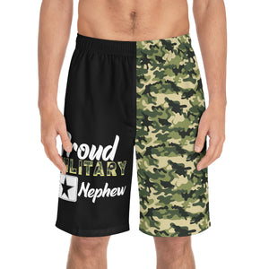 Proud Military Nephew Camoflauge Board Shorts-Phoenix Styles