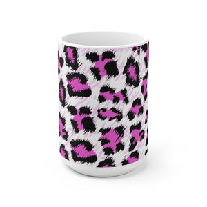 Pink Leopard White Ceramic Mug-Phoenix Styles