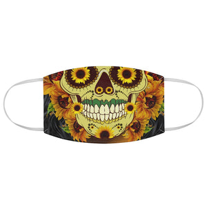 Sunflower Sugar Skull Fabric Face Mask-Phoenix Styles