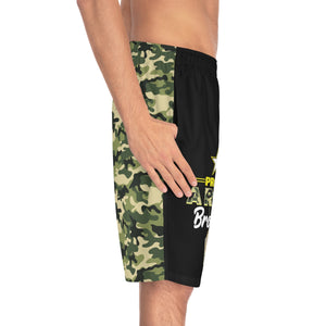 Proud Army Brother In Law Board Camoflauge Shorts-Phoenix Styles