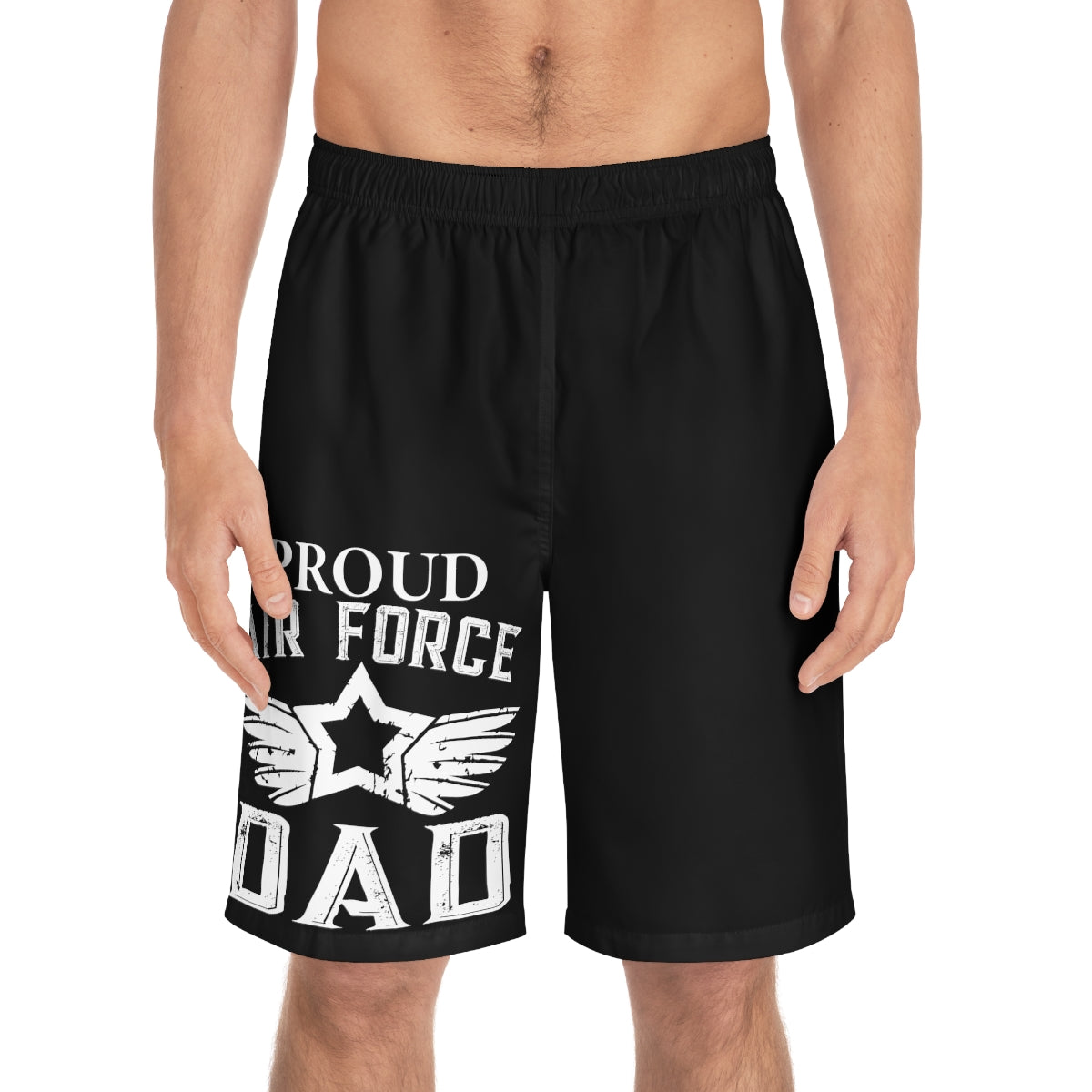 Proud Airforce Dad Board Shorts (AOP)-Phoenix Styles