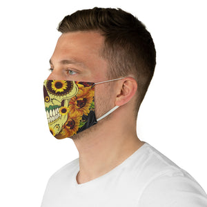 Sunflower Sugar Skull Fabric Face Mask-Phoenix Styles