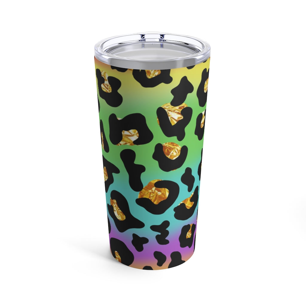 Rainbow Gold Leopard Tumbler 20oz-Phoenix Styles