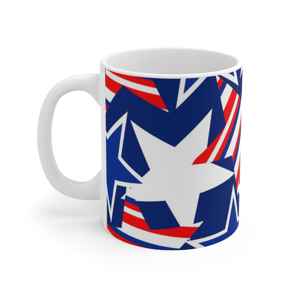 USA Stars And Stripes White Ceramic Mug-Phoenix Styles