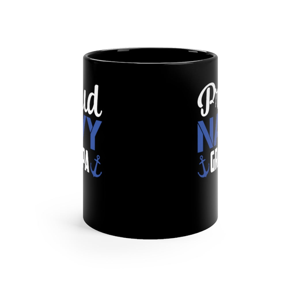 Proud Navy Grandpa Black Mug 11oz-Phoenix Styles