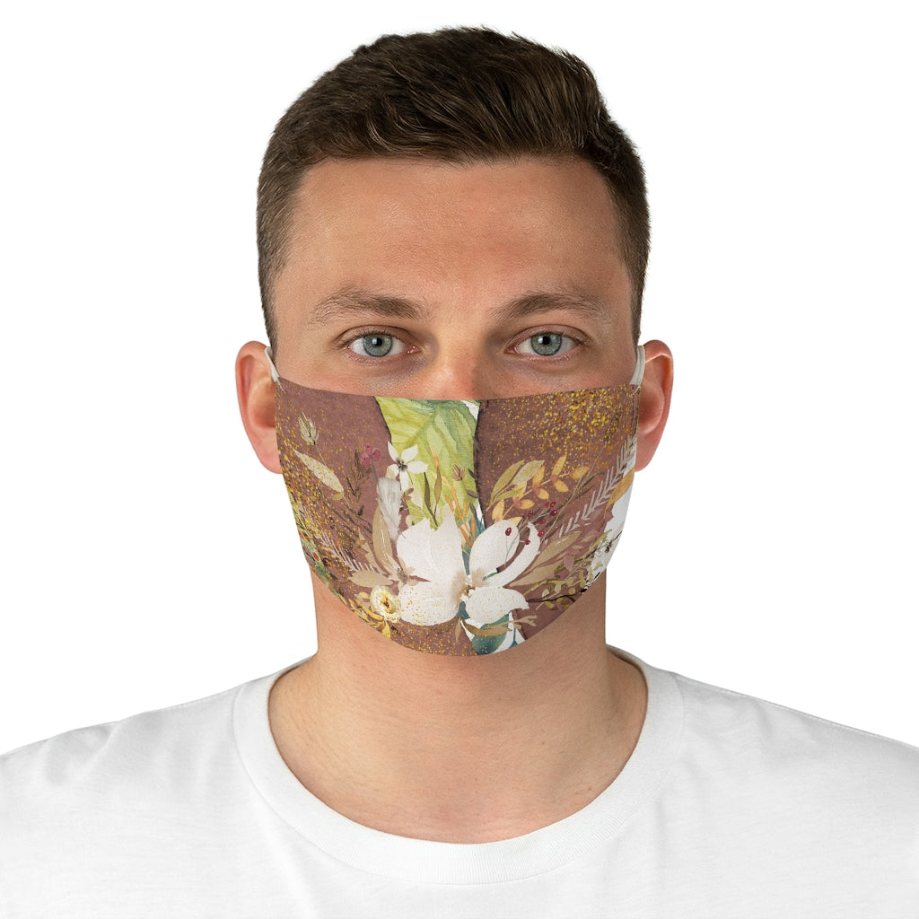 White Floral Fabric Face Mask-Phoenix Styles