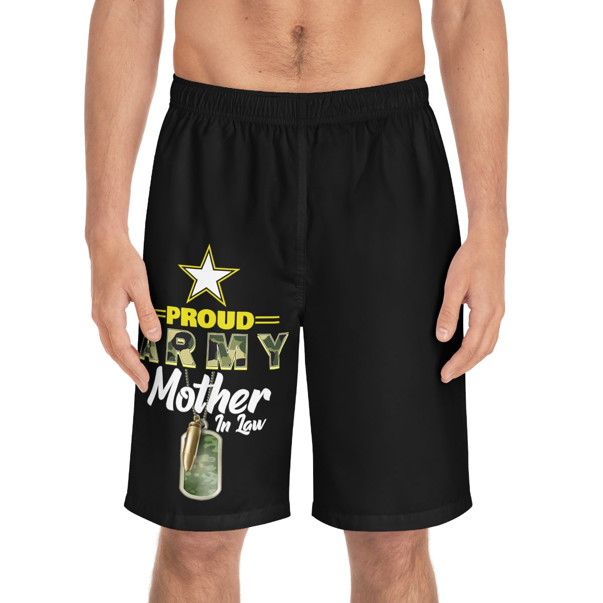 Proud Army Mother In Law Board Shorts-Phoenix Styles