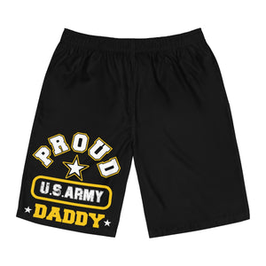 Proud U.S Army Daddy Board Shorts-Phoenix Styles