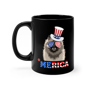 Keeshond Black Mug 11oz-Phoenix Styles