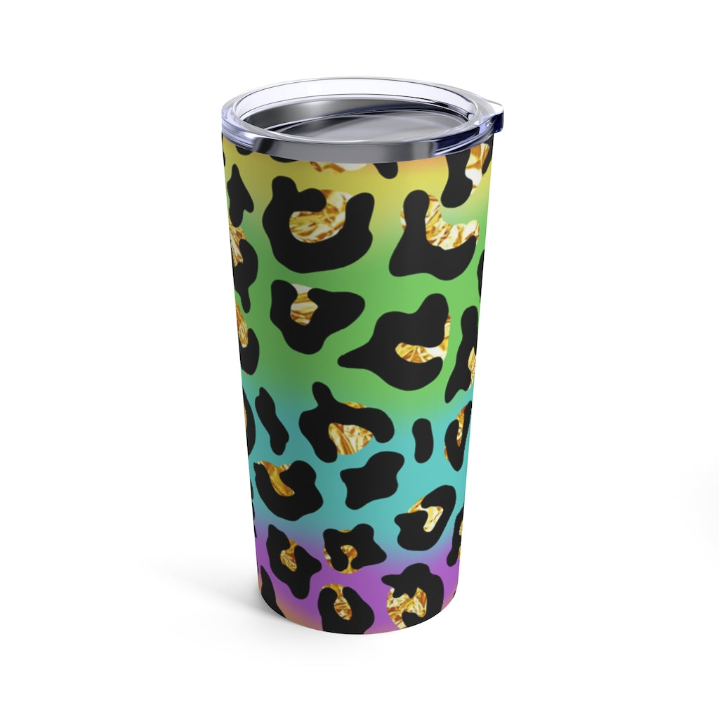 Rainbow Gold Leopard Tumbler 20oz-Phoenix Styles