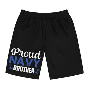 Proud Navy Brother Board Shorts-Phoenix Styles