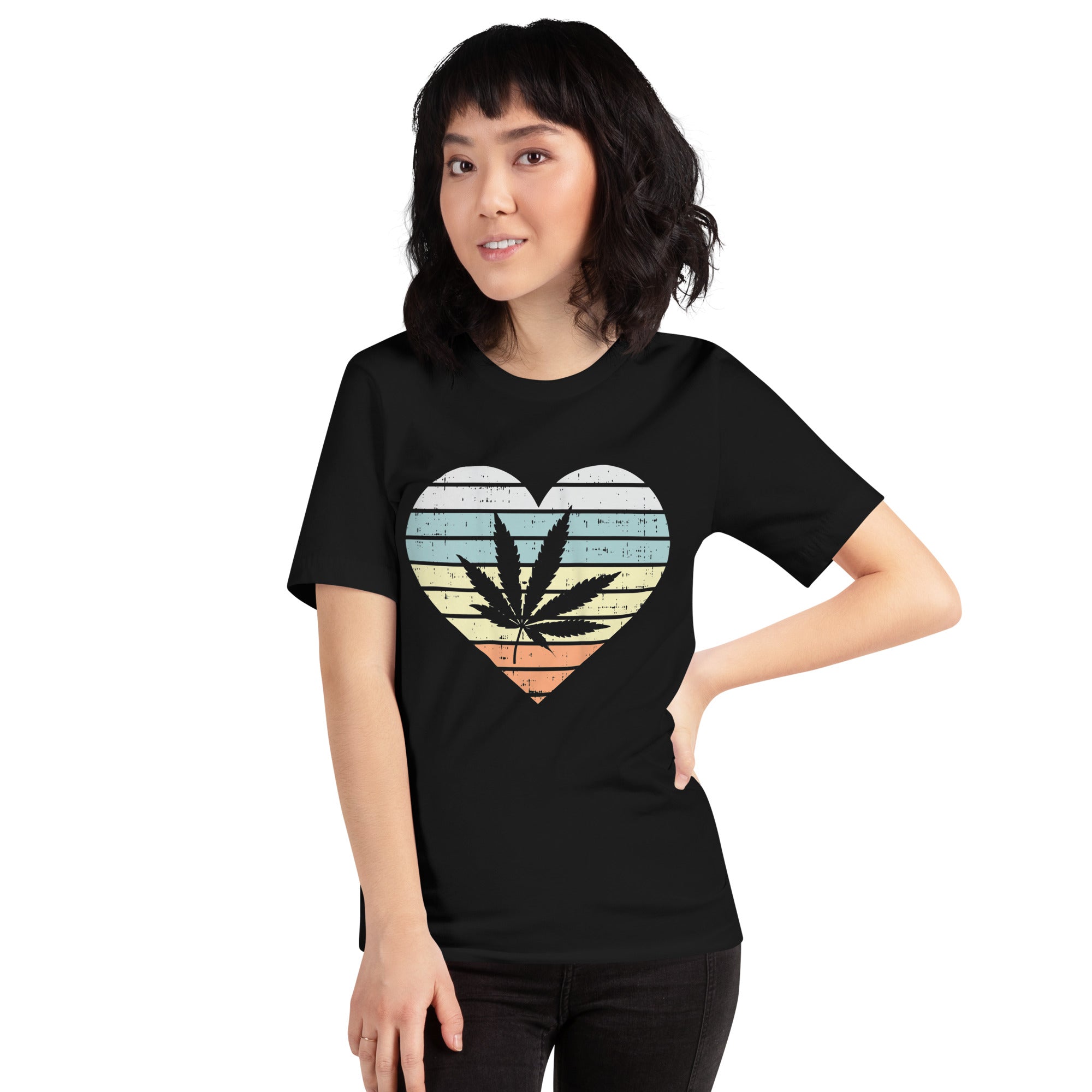 Womens-Weed-Cannabis-Heart-Unisex t-shirt-Phoenix Styles