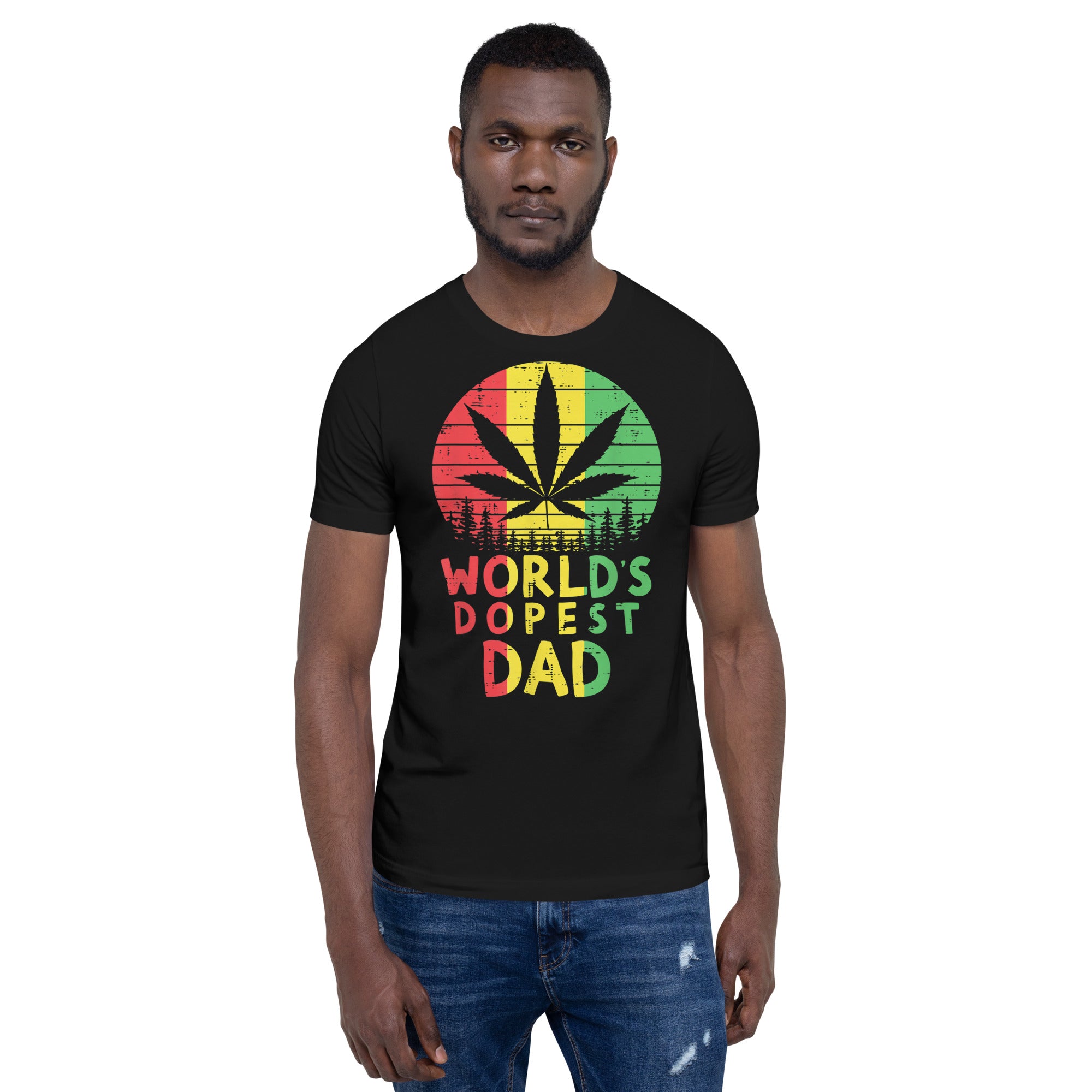 Mens-Worlds-Dopest-Dad-Rasta-Jamaican-Weed-t-shirt-Phoenix Styles