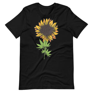 Womens-Weed-Marijuana-Leaf-Cannabis-Sun-flower- t-shirt-Phoenix Styles