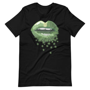 Womens-Funny-Sexy-Lips-Cannabis-Marijuana t-shirt-Phoenix Styles