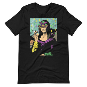 Womens-Mardi-Gras-Mona-Lisa-Smoking-Weed-t-shirt-Phoenix Styles