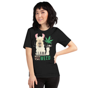 Womens-Funny-Llama-Need-Some-Weed-Pot-Smoking-t-shirt-Phoenix Styles