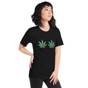 Womens-Weed-Green-Boobs-Bra t-shirt-Phoenix Styles