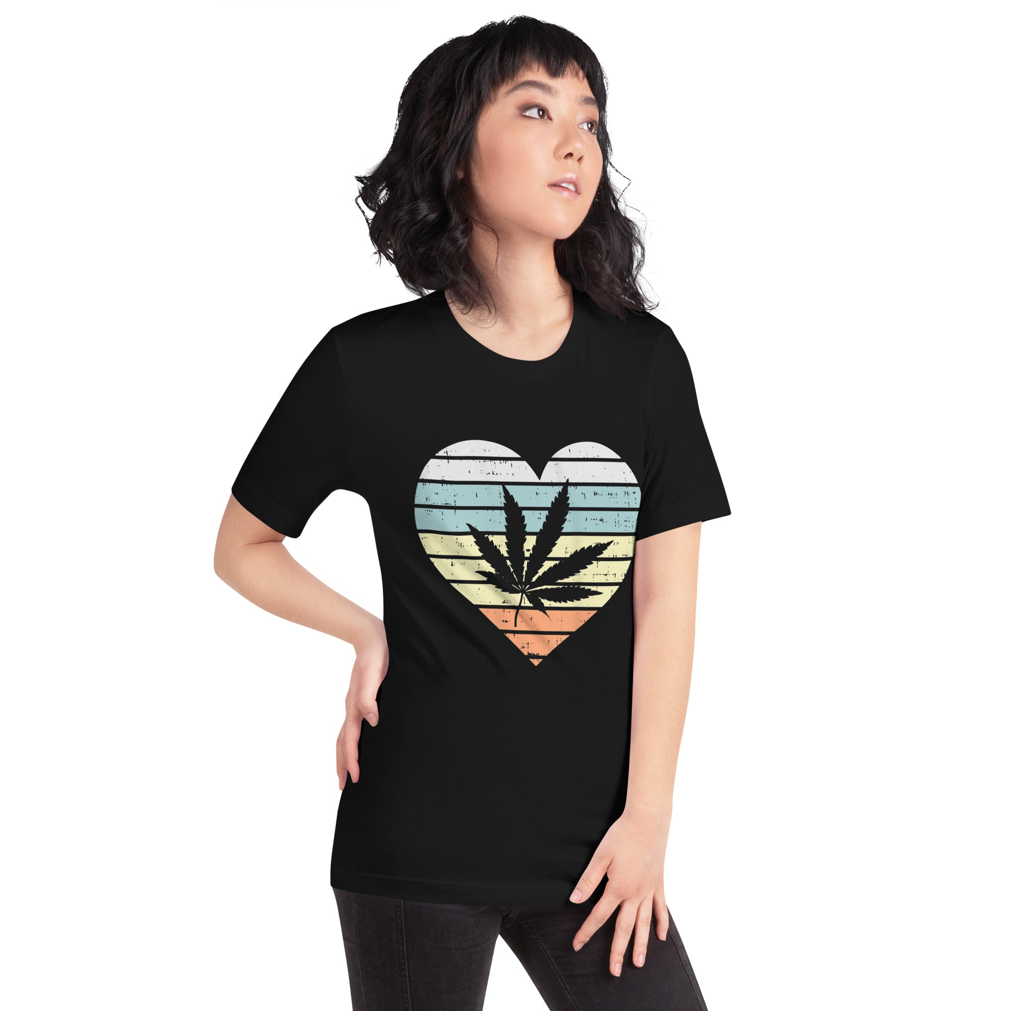 Womens-Weed-Cannabis-Heart-Unisex t-shirt-Phoenix Styles