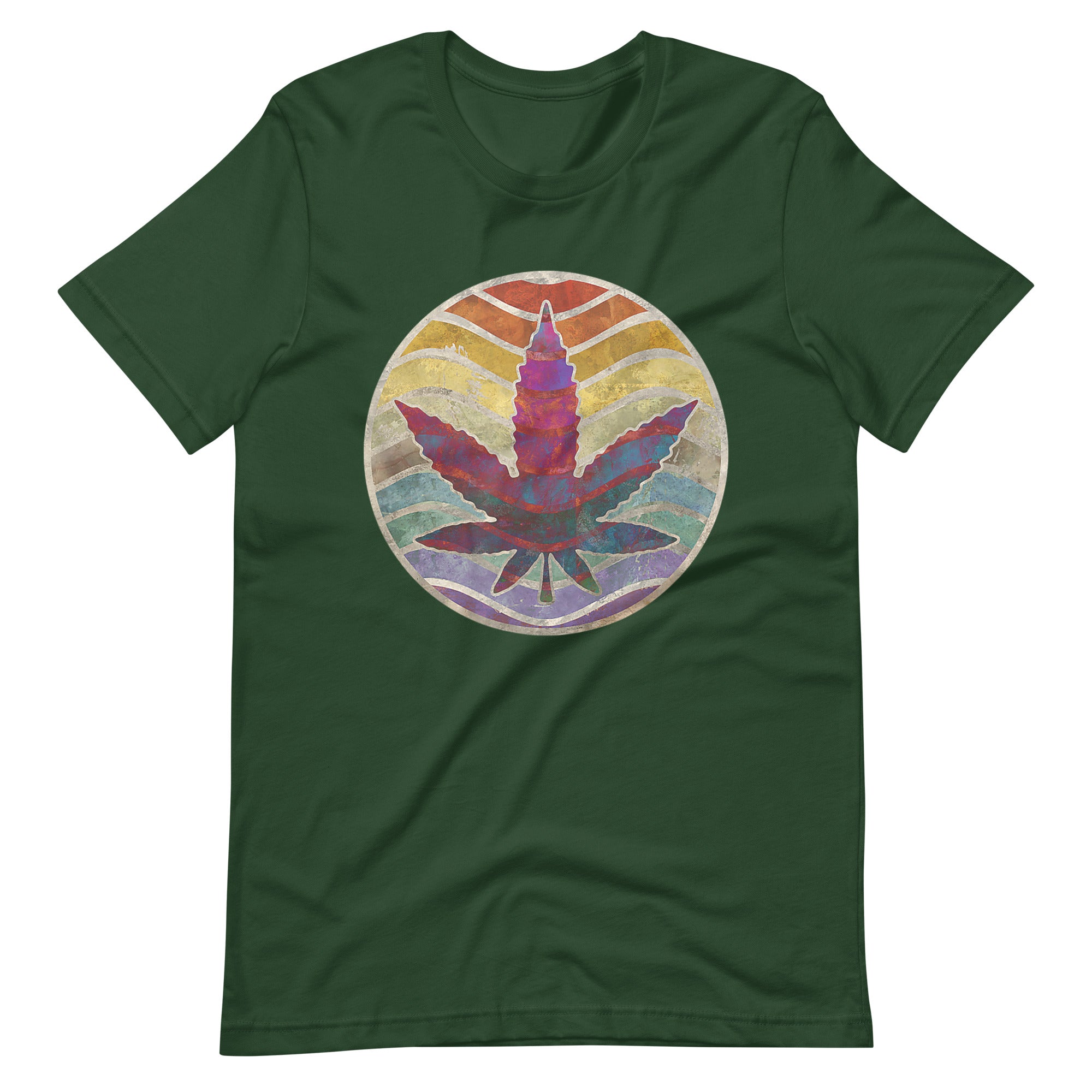 Retro-Design-of-Marijuana-Leaf-Unisex t-shirt-Phoenix Styles