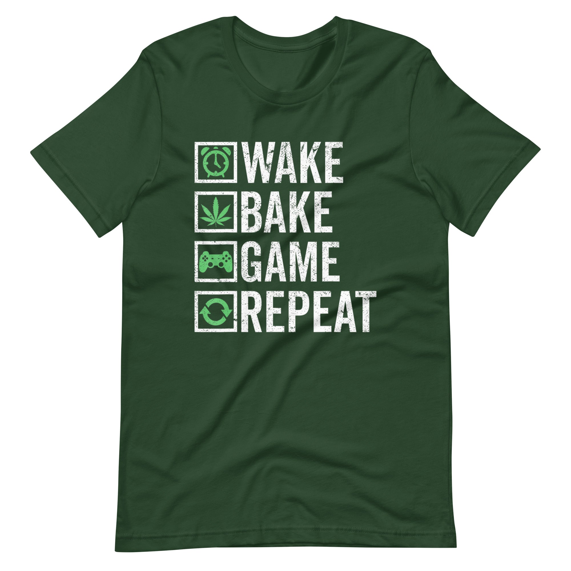 Wake-Bake-Game-Repeat-420-Weed-Cannabis-THC-Stoner t-shirt-Phoenix Styles