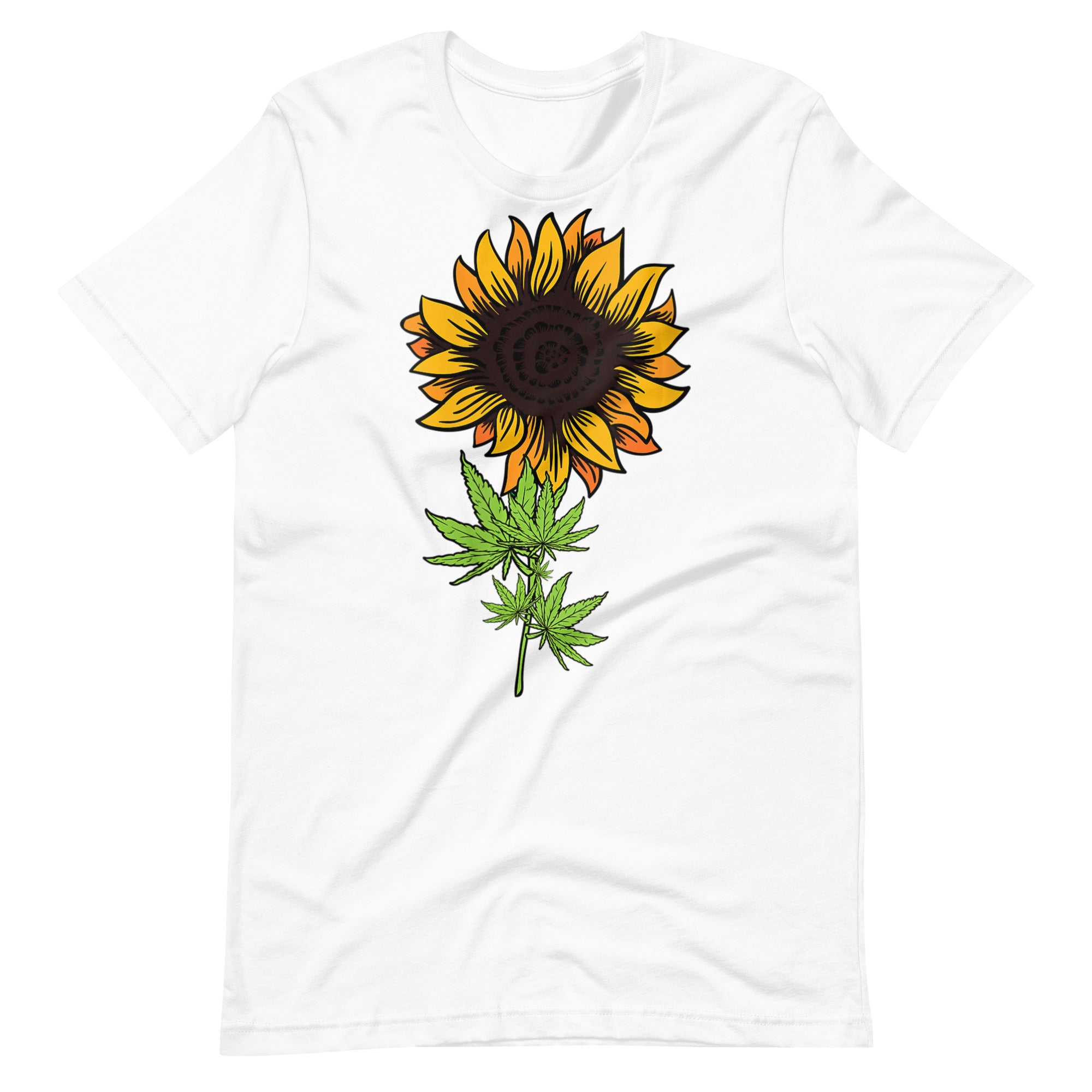 Womens-Weed-Marijuana-Leaf-Cannabis-Sun-flower- t-shirt-Phoenix Styles